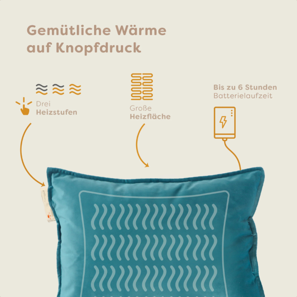 Pleafs Heizkissen Plush 45x60cm Wedgewood, 1 Stk